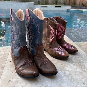 Girls Size 2 Cowgirl Boots- Wonder Nation (set of 2)
